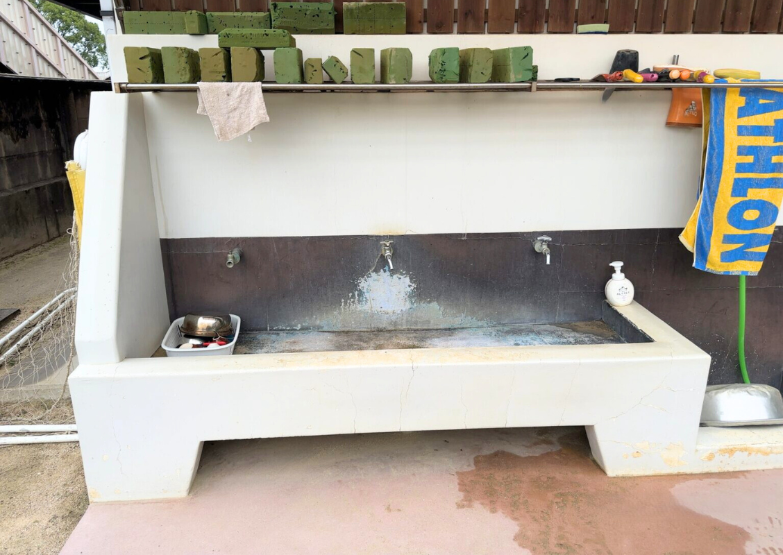 ホワイト　洗い場　部分塗装