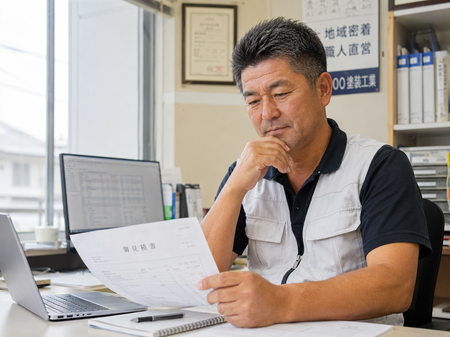 相見積もりや価格競争に悩む塗装店経営者
