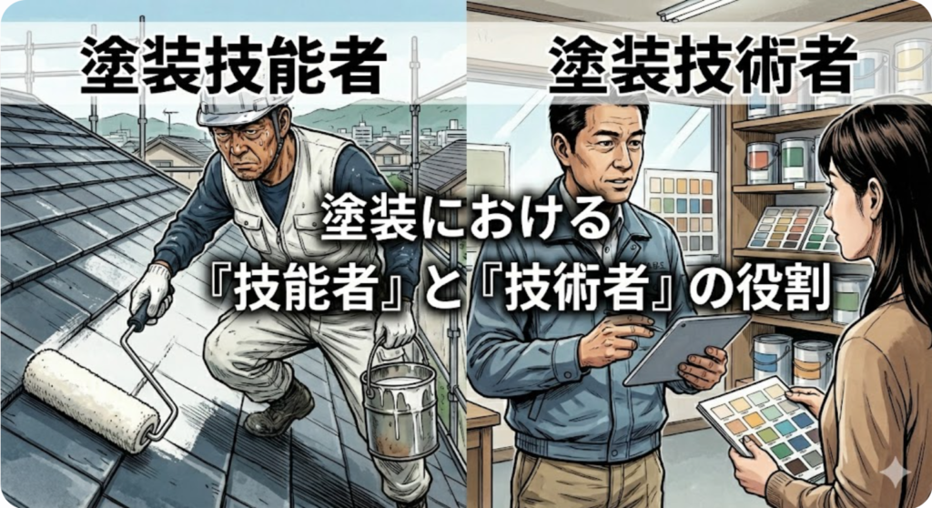 住宅塗装業界における塗装技能者と塗装技術者